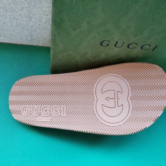 NIB Gucci Pursuit interlocking G web rubber slides sandals IT 38/ US 8 - Picture 5 of 7